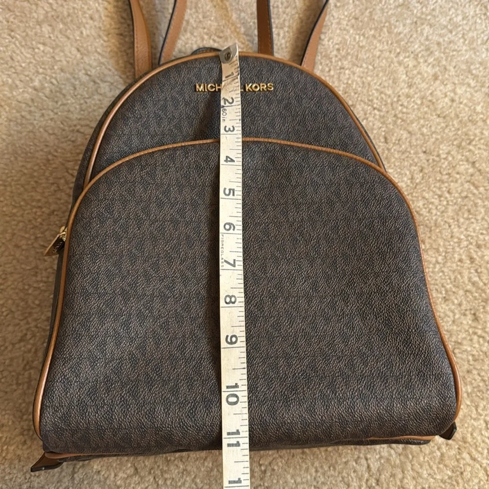 Michael Kors Brown Monogrammed Backpack - Picture 9 of 13